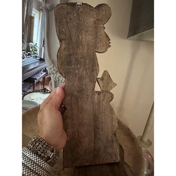 2 Vintage Hand Carved Wood Wall Hanging set Honduras  folk art figures plaques - Picture 13 of 14